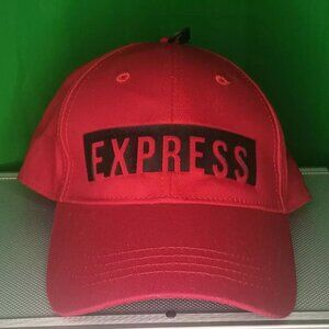 Express Men’s Logo Red Strapback Hat Cap One Size New
